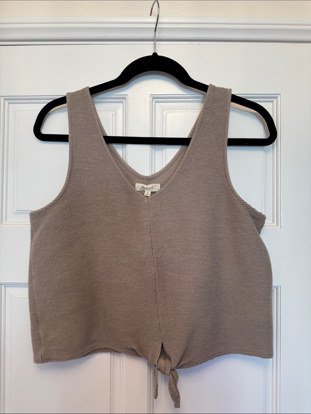 Madewell Taupe Tie-Front Tank Top